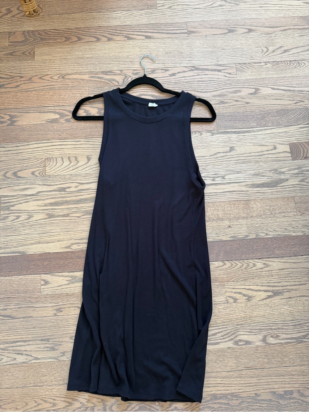 Wilfred Black Sleeveless Ribbed Tank Dress